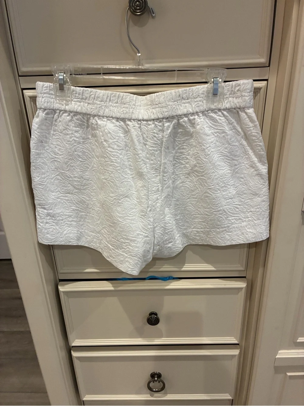 J. Crew White Textured High-Waist Shorts